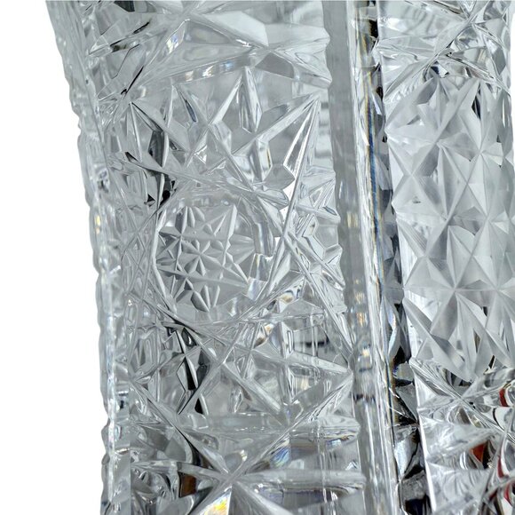 Vintage Cut Crystal Vase – 8” Heavy Starburst Design – 2.5 lbs - Picture 9 of 11
